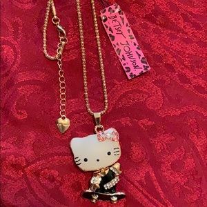 New Betsy Johnson Hello Kitty Pendant & Necklace